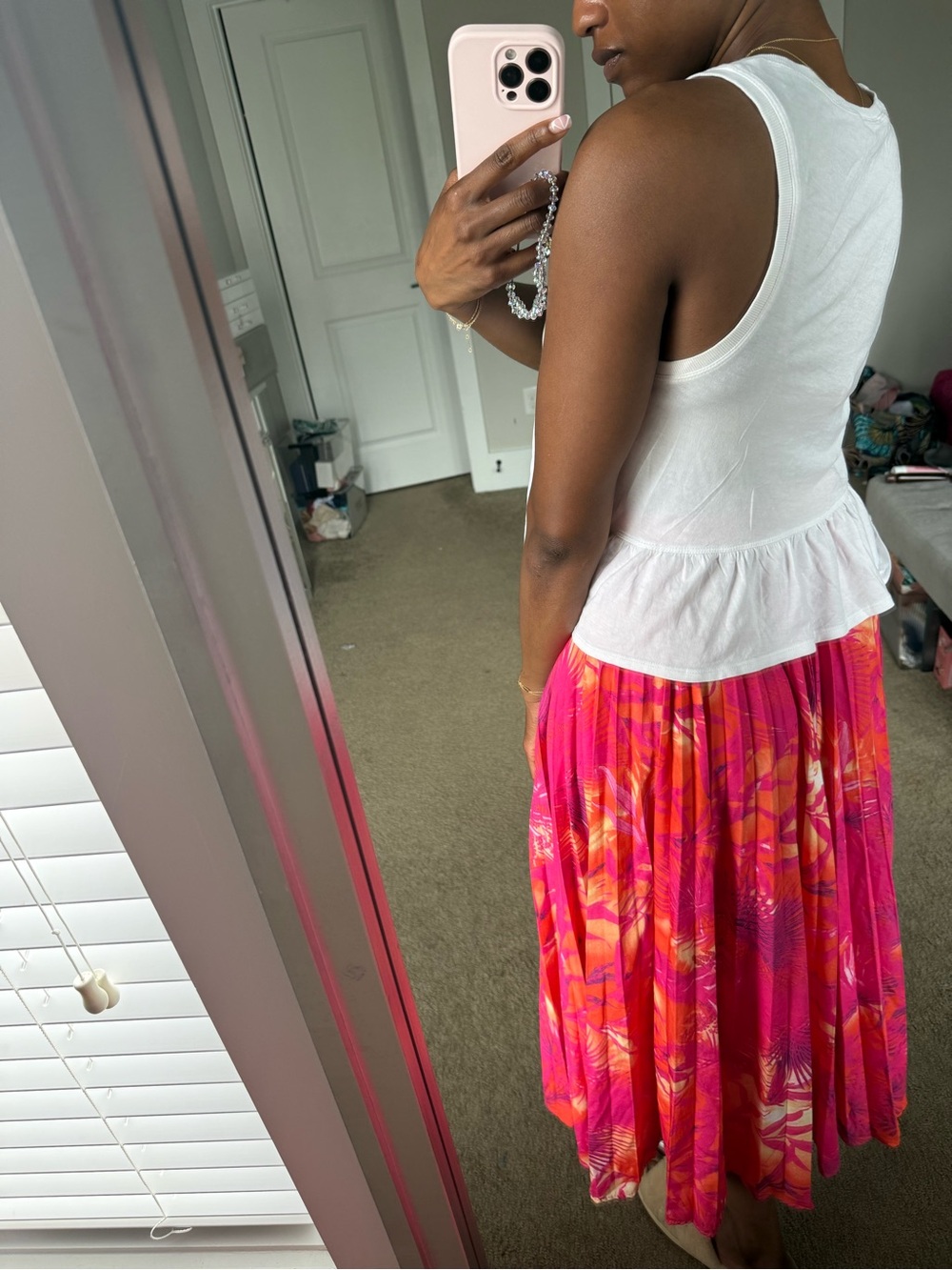 White Ruffle-Hem Tank Top - Picture 5 of 5